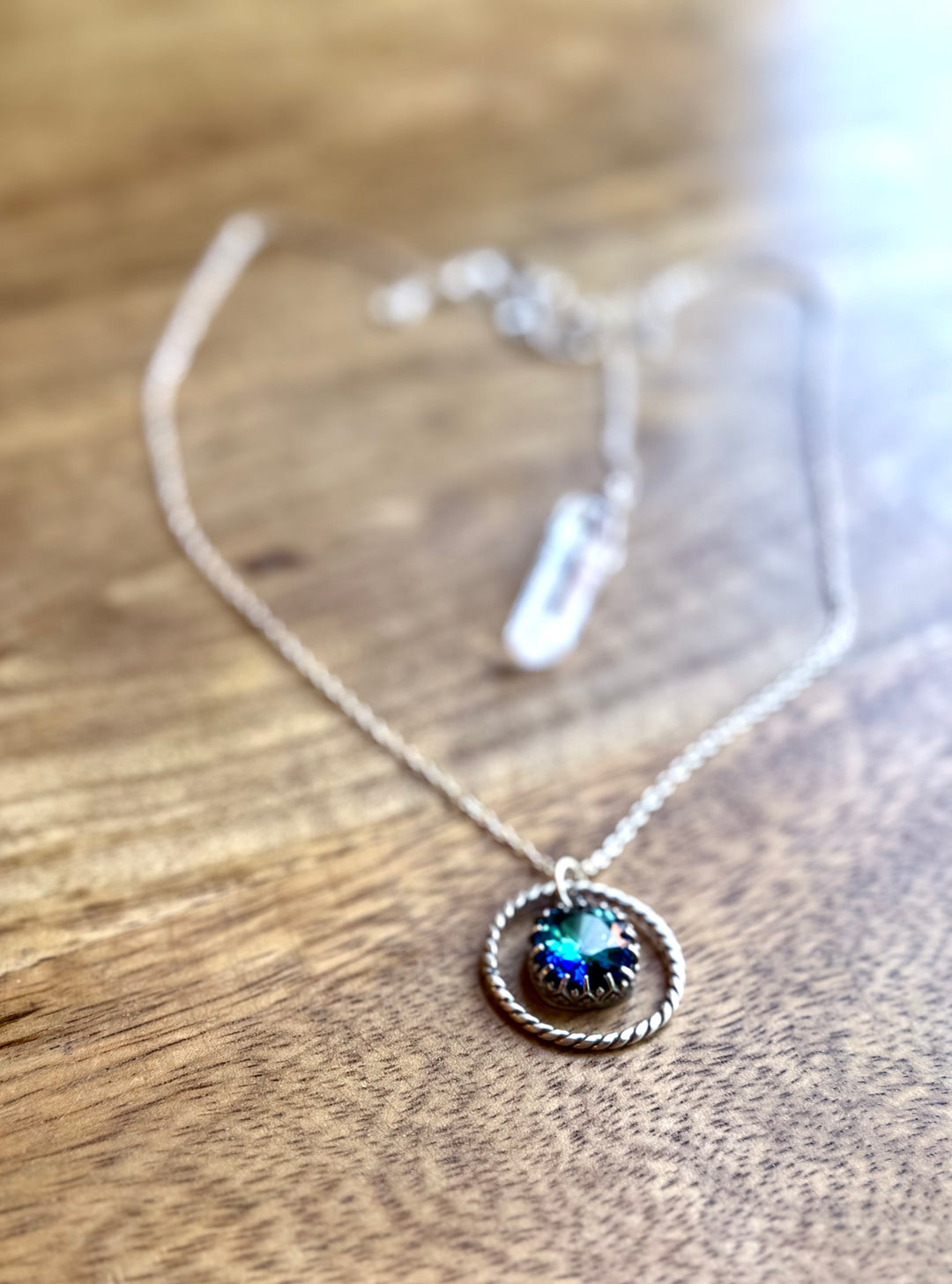 Heart Halo Necklace - Silver & Swarovski Crystal Twilight Soul Em'z Blendz Soap Co.