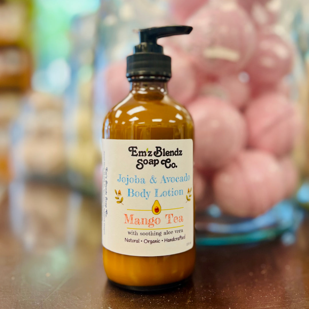 Mango Tea Jojoba & Avocado Hand & Body Lotion Em'z Blendz Soap Co.