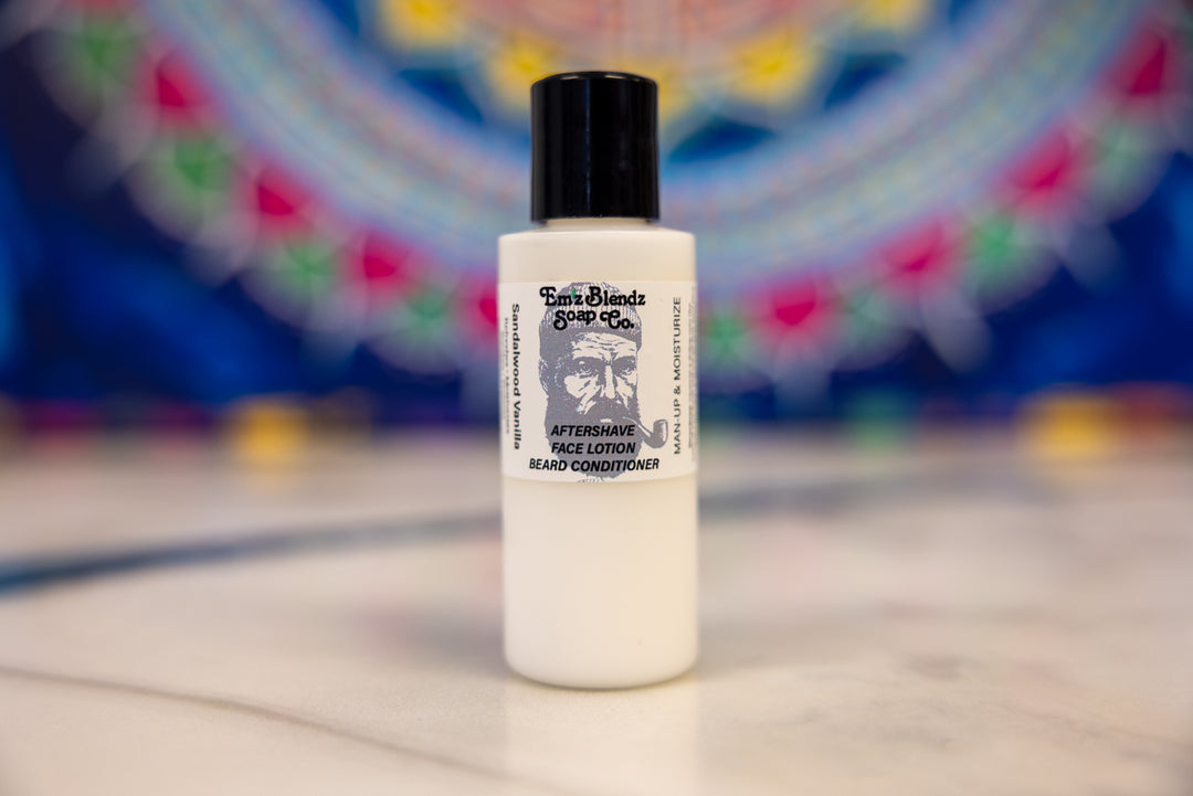 Sandalwood Vanilla | Lightweight Aftershave Face Lotion Em'z Blendz Soap Co.