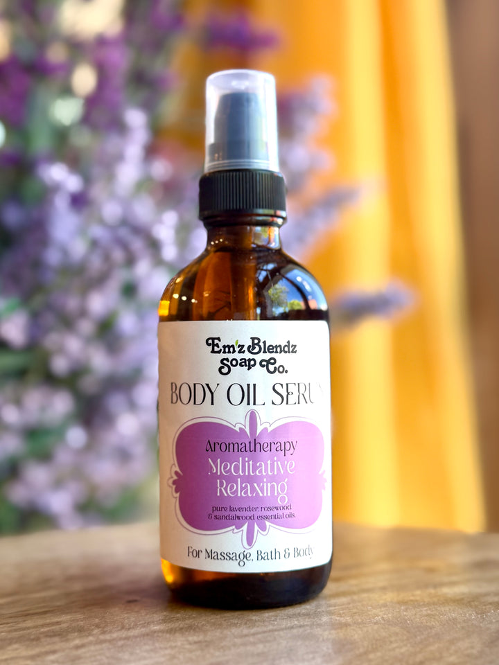Therapeutic Body Oil Serum | Meditative Relaxing Em'z Blendz Soap Co.