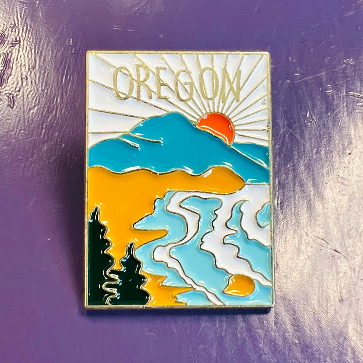 Oregon Sunrise Enamel Pin    Em'z Blendz Soap Co.
