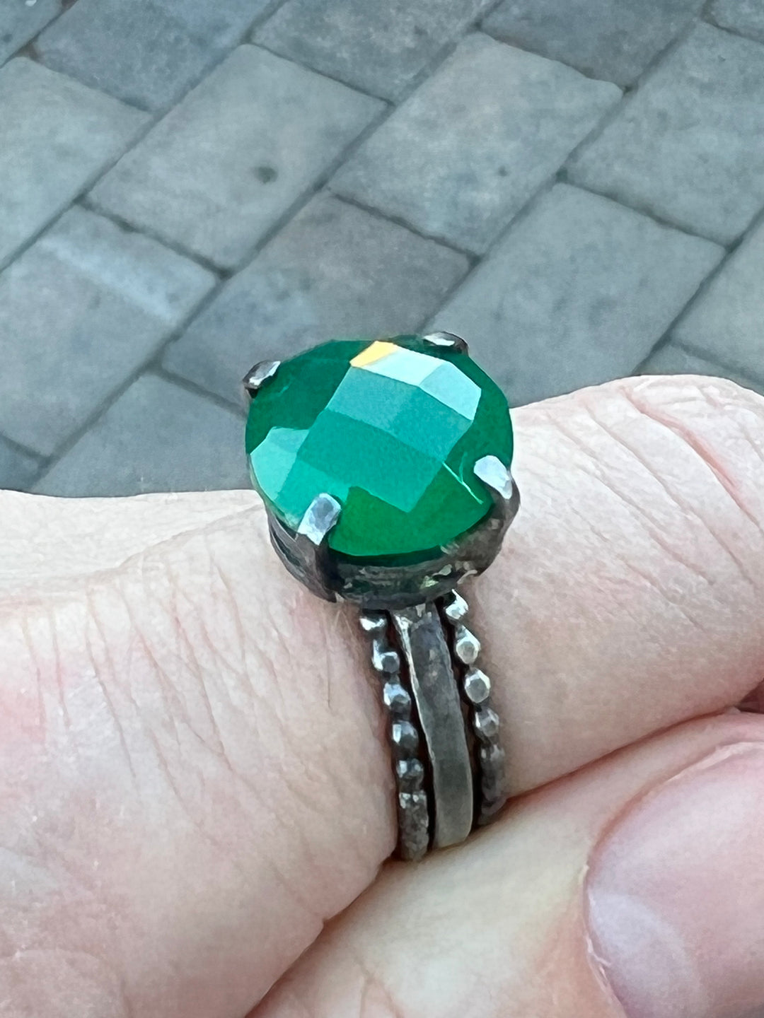 Green Onyx Stack Ring Set Em'z Blendz Soap Co.