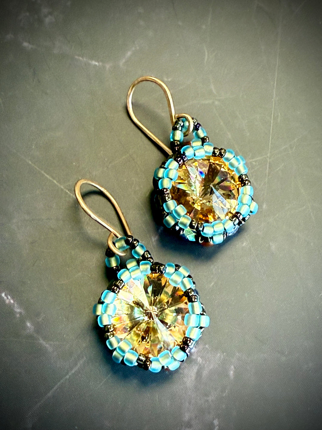 Lotus Flower Necklace | Handwoven Golden Crystal & Bronze Em'z Blendz Soap Co.