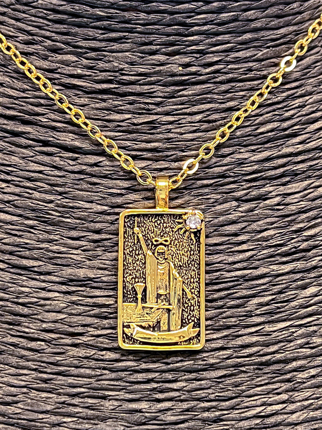 Tarot Necklace - 18k Gold Plated The Magician Em'z Blendz Soap Co.