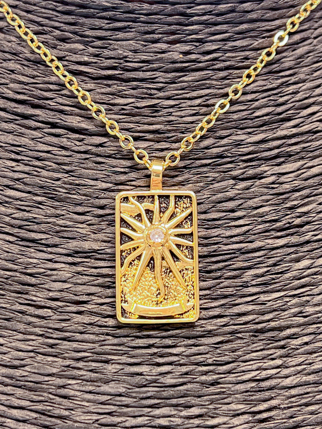 Tarot Necklace - 18k Gold Plated The Sun Em'z Blendz Soap Co.