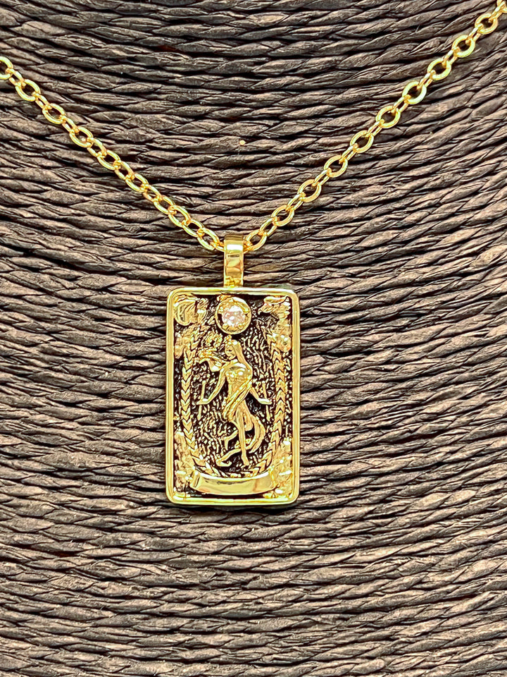 Tarot Necklace - 18k Gold Plated The World Em'z Blendz Soap Co.