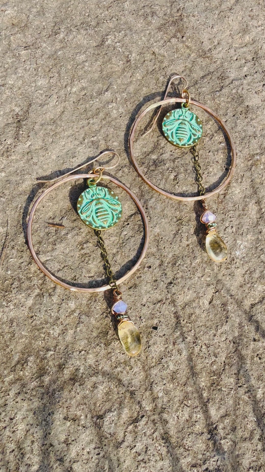 Citrine Honeybee Earrings Em'z Blendz Soap Co.