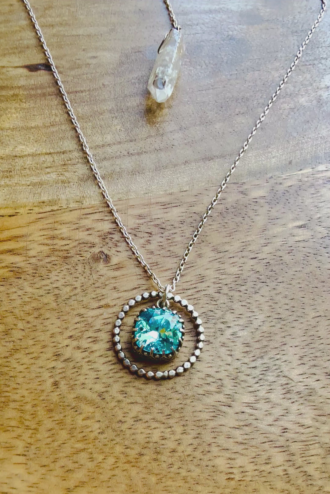 Heart Halo Necklace - Silver & Swarovski Crystal Em'z Blendz Soap Co.