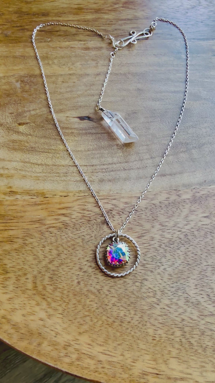 Heart Halo Necklace - Silver & Swarovski Crystal Em'z Blendz Soap Co.