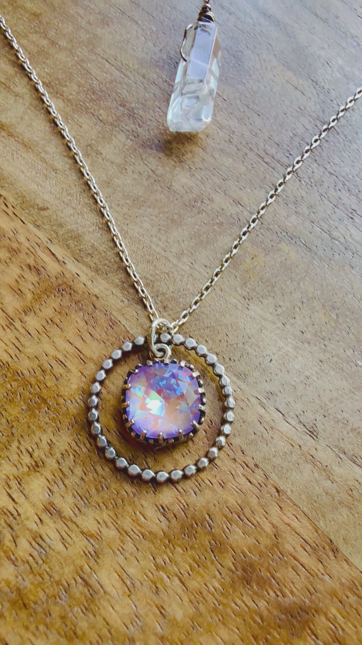 Heart Halo Necklace - Silver & Swarovski Crystal Em'z Blendz Soap Co.