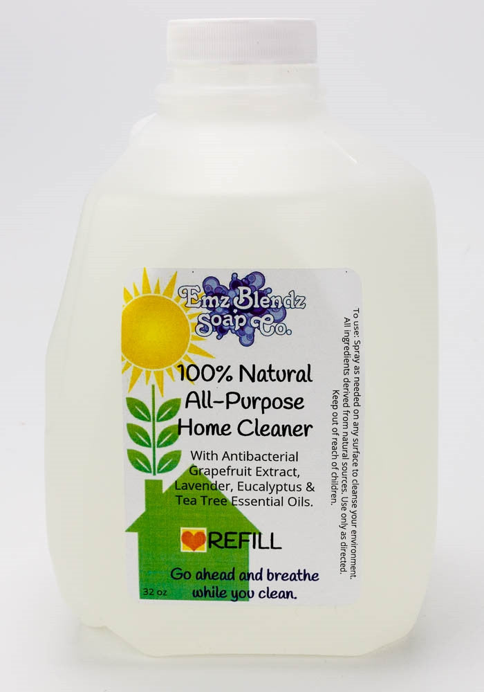 Green Glow | 100% Natural All Purpose Home Cleaner Refill 32 oz. Em'z Blendz Soap Co.