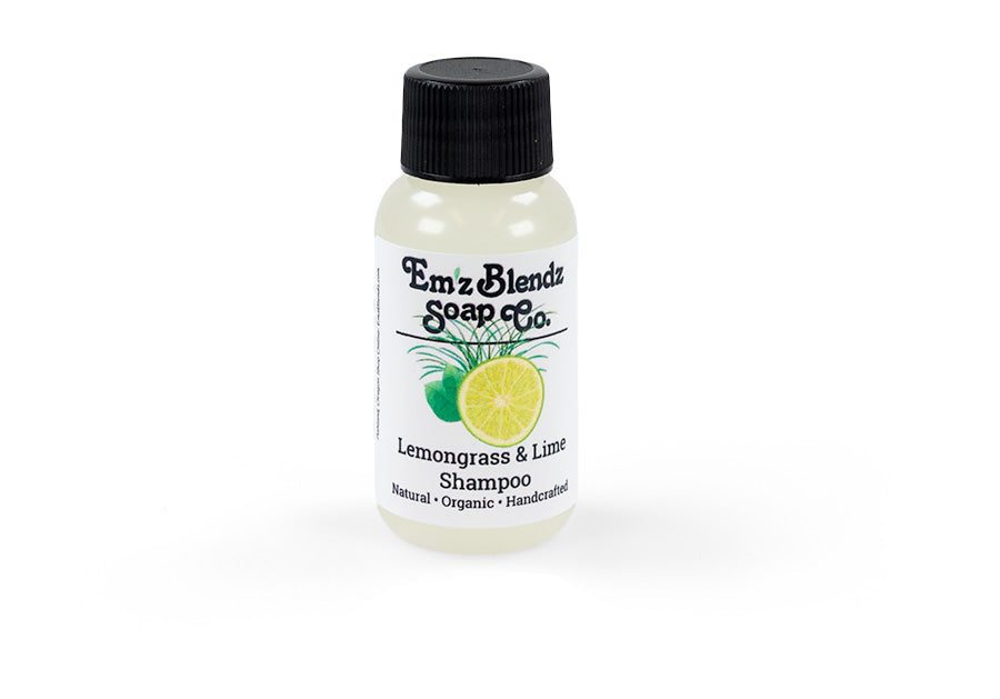 Guest Travel-Size Bath & Shower Gel Zesty Lemongrass and Lime 100 Stock Wrapped Em'z Blendz Soap Co.