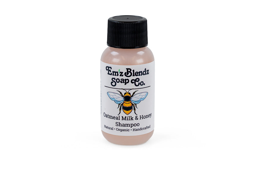 Guest Travel-Size Bath & Shower Gel Cozy Oatmeal Milk & Honey 100 Stock Wrapped Em'z Blendz Soap Co.