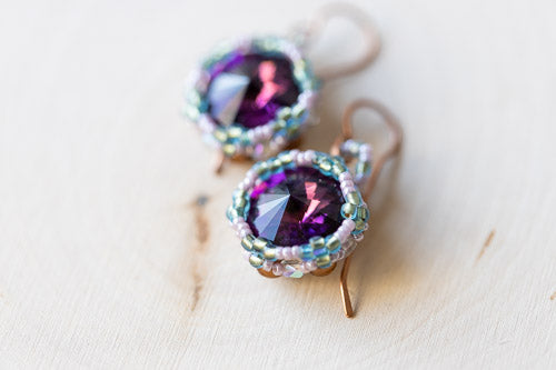 Handwoven Lotus Flower Necklace | Amethyst Crystal & Copper Em'z Blendz Soap Co.