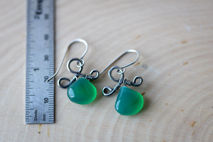 Green Onyx & Sterling Silver Earrings | Handcrafted Elegance    Em'z Blendz Soap Co.