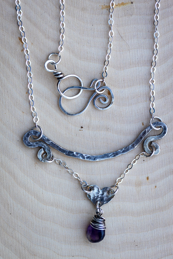 Pure Heart Necklace | Amethyst & Fine Silver Em'z Blendz Soap Co.