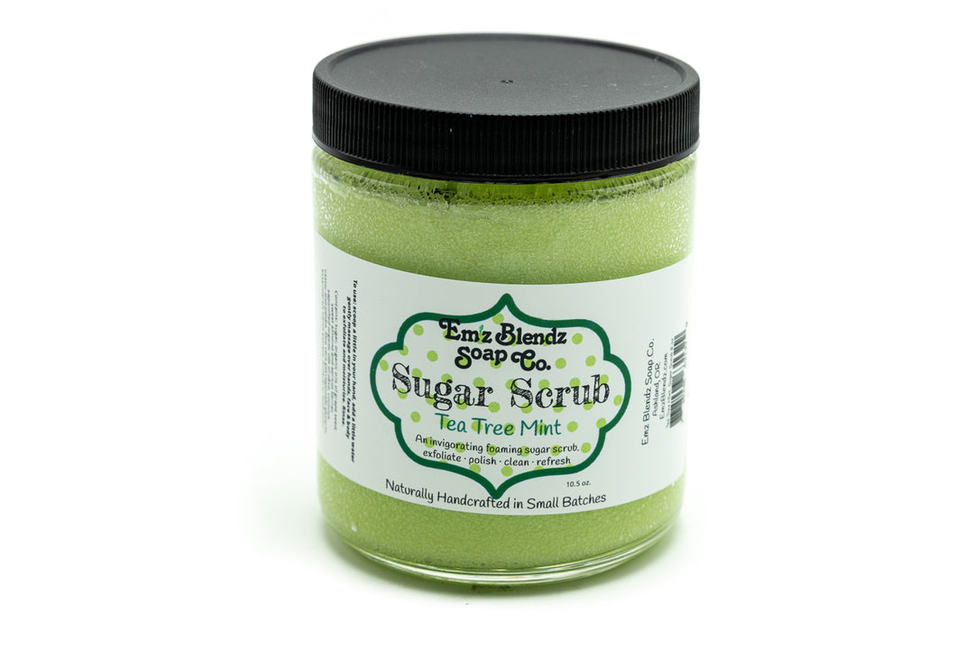Acne-Fighting Tea Tree Mint | Foaming Sugar Scrub Polish Em'z Blendz Soap Co.