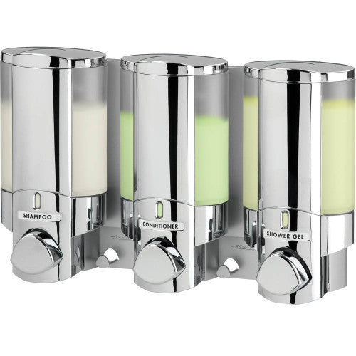 Shower Dispenser | Easy-to-Install Refillable Shower Liquid Dispenser 3 Chambers: “Shampoo + Conditioner + Shower Gel” Em'z Blendz Soap Co.