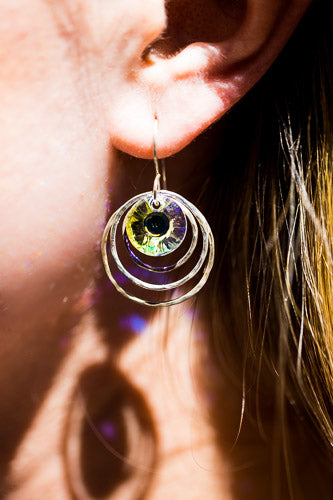 Em'z Blendz Vintage Crystal Solar Energy Earrings | Handcrafted Jewelry    Em'z Blendz Soap Co.