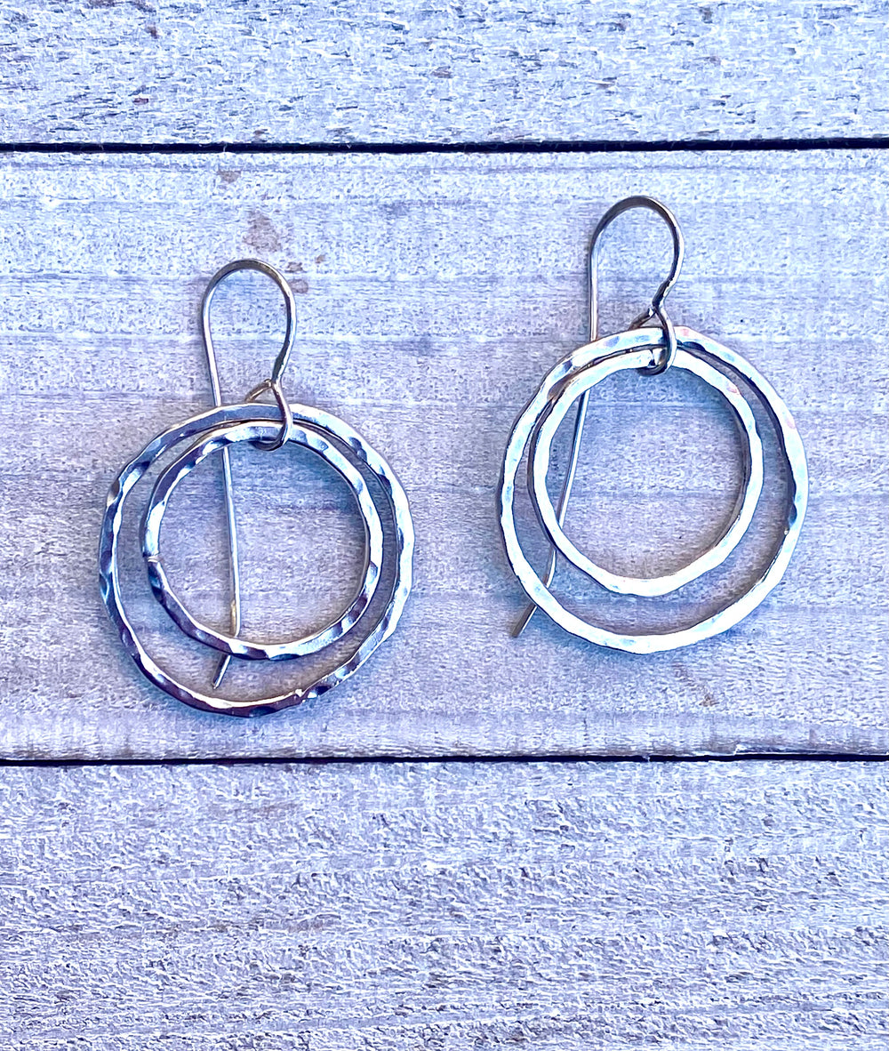 Em'z Blendz Solid Sterling Silver Circle Earrings | Handcrafted Jewelry    Em'z Blendz Soap Co.
