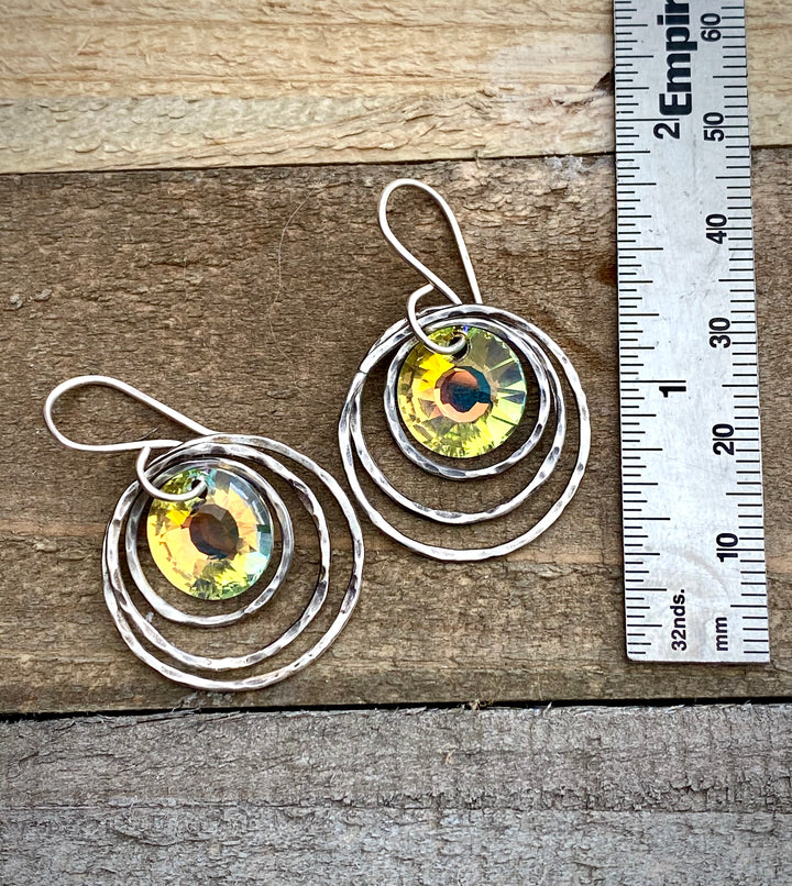 Em'z Blendz Vintage Crystal Solar Energy Earrings | Handcrafted Jewelry    Em'z Blendz Soap Co.