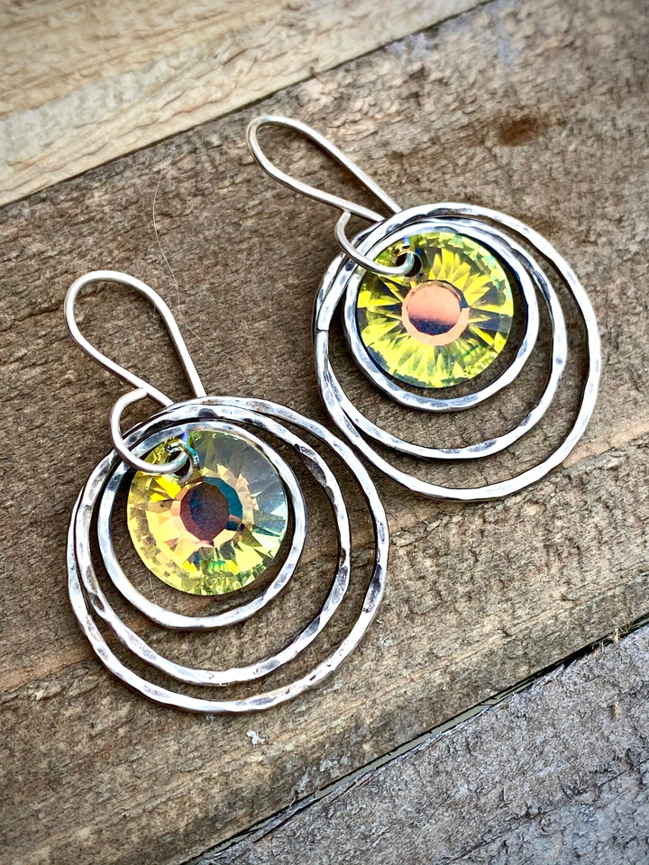 Em'z Blendz Vintage Crystal Solar Energy Earrings | Handcrafted Jewelry    Em'z Blendz Soap Co.