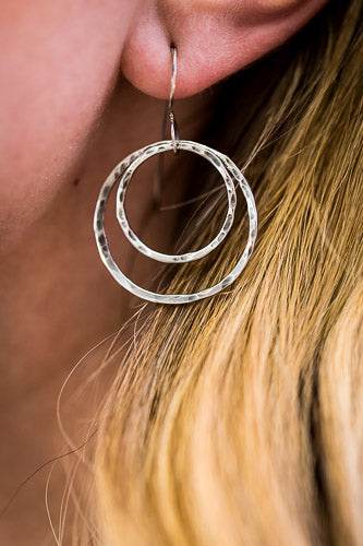 Em'z Blendz Solid Sterling Silver Circle Earrings | Handcrafted Jewelry    Em'z Blendz Soap Co.