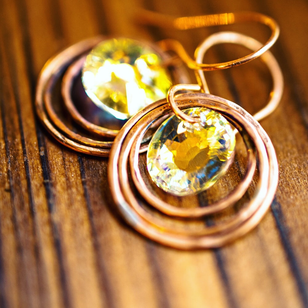 Em'z Blendz Vintage Crystal Solar Energy Earrings | Handcrafted Jewelry    Em'z Blendz Soap Co.