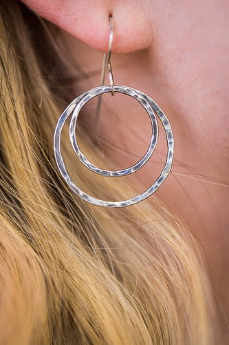 Em'z Blendz Solid Sterling Silver Circle Earrings | Handcrafted Jewelry    Em'z Blendz Soap Co.