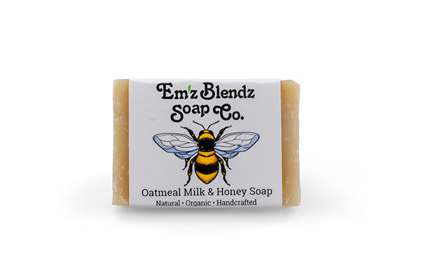 Guest Soap Bars β Mini Amenities Oatmeal Milk & Honey Stock Wrapped (Emz Blendz label) 100 Em'z Blendz Soap Co.