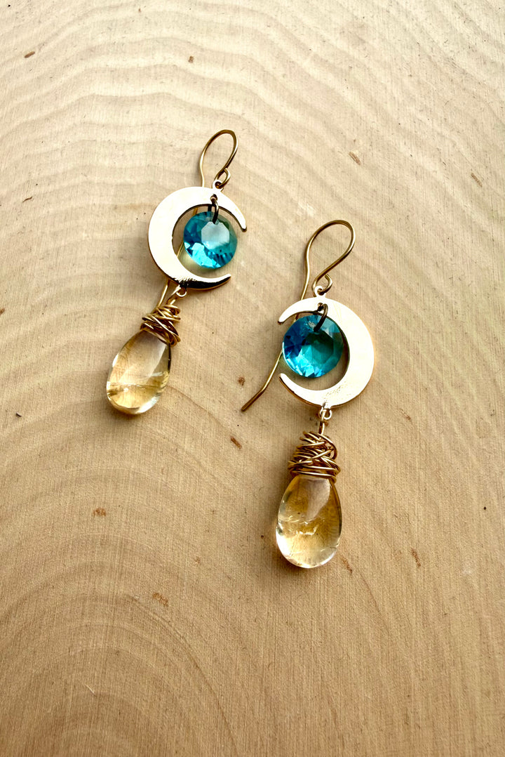 Mystic Moon Citrine Earrings Em'z Blendz Soap Co.