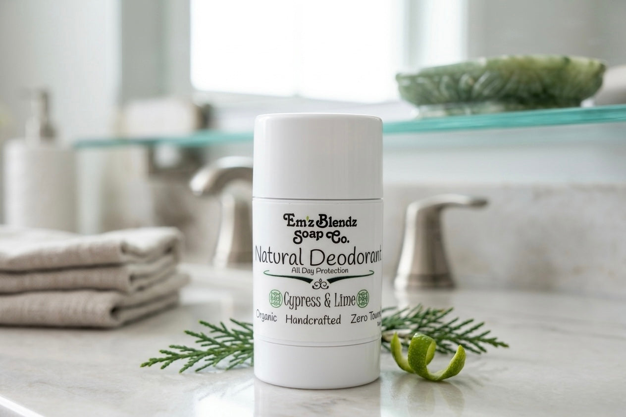 Natural Deodorant Cypress & Lime | Aluminum-Free | Em'z Blendz