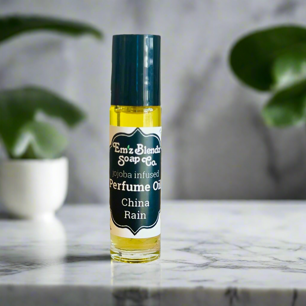 Jojoba Perfume Oil | China Rain | Classic & Timeless Scent    Em'z Blendz Soap Co.