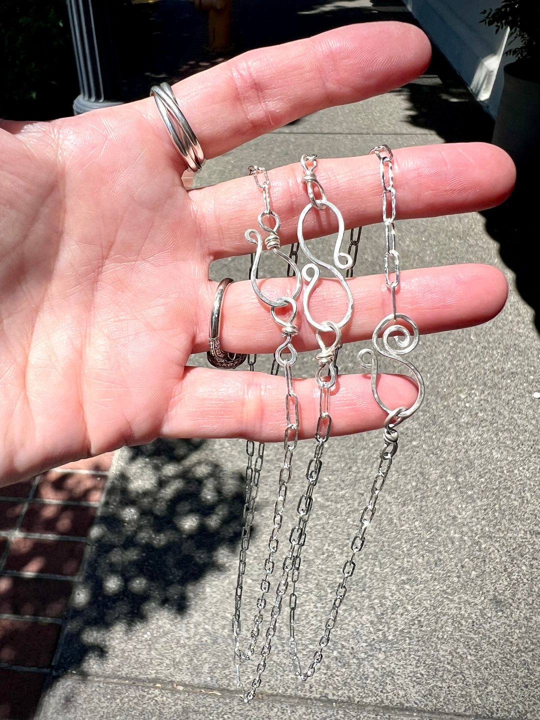 Shimmering Silver Paperclip Necklace    Em'z Blendz Soap Co.