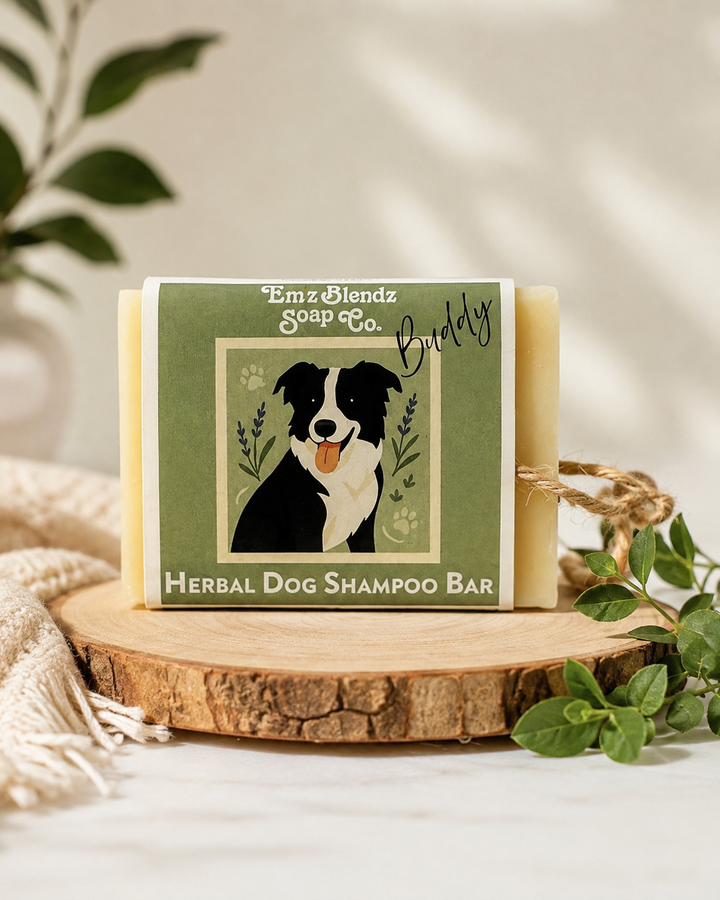 All Natural Dog Shampoo Bar with Wrist Loop Em'z Blendz Soap Co.
