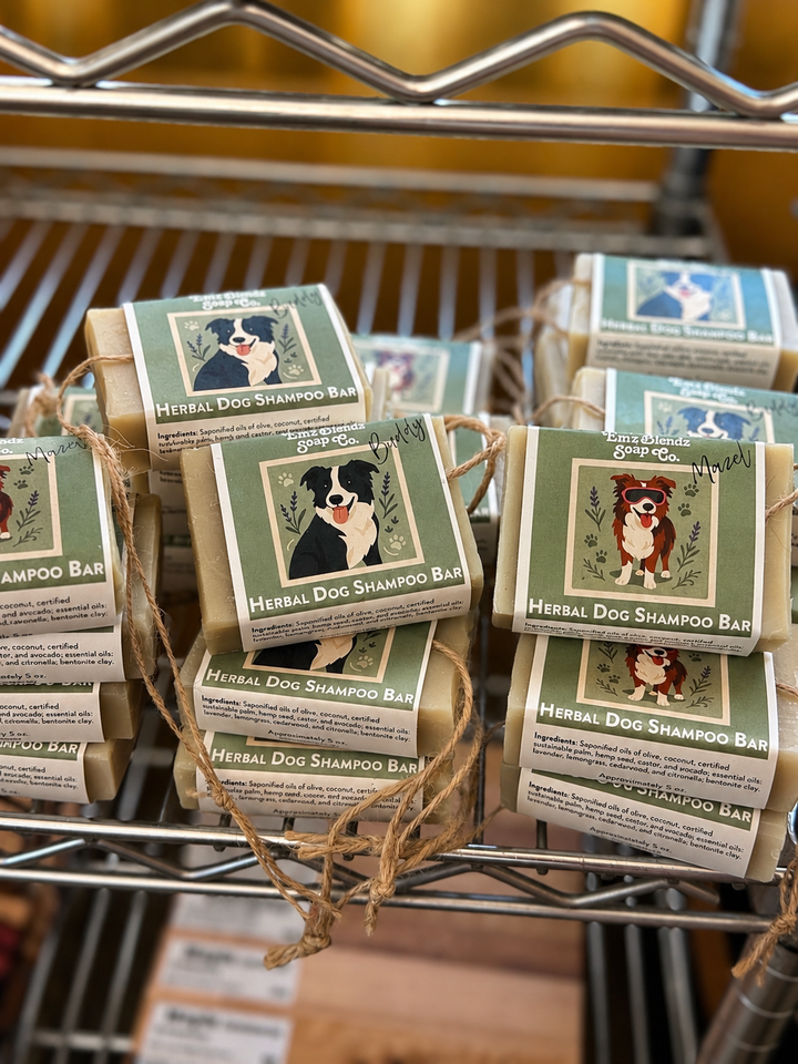 All Natural Dog Shampoo Bar with Wrist Loop Em'z Blendz Soap Co.