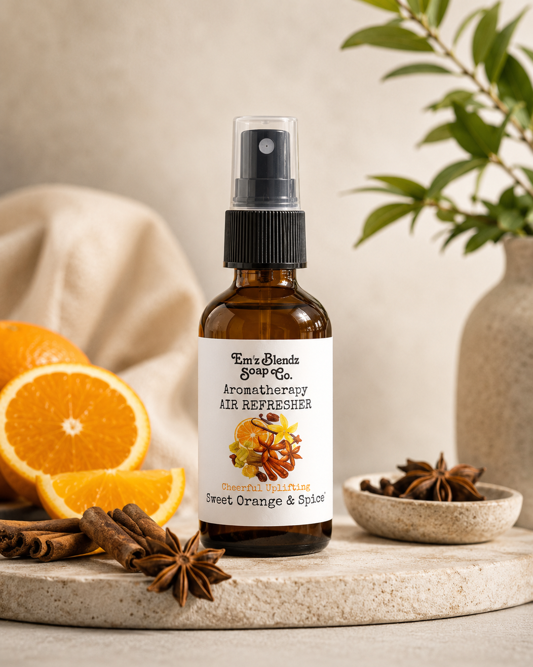 Sweet Orange & Spice | Aromatherapy Air Refresher Em'z Blendz Soap Co.
