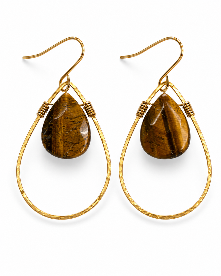 Radiant Teardrop Gemstone Earrings