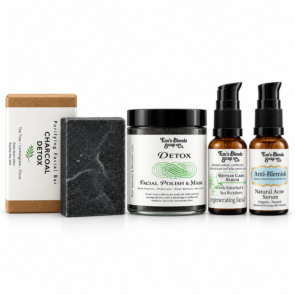Detox Facial | Blemish Repair Care Kit Repair Care & Anti-Blemish Serum Em'z Blendz Soap Co.