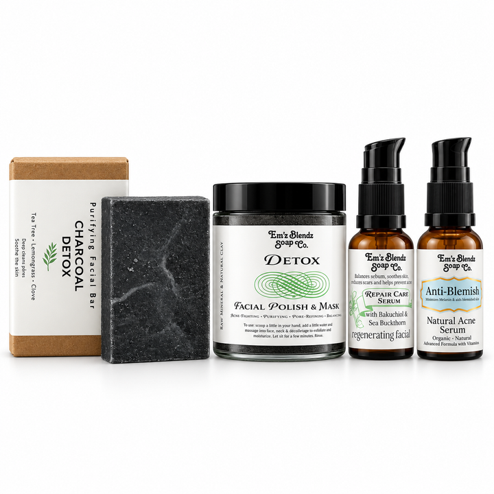 Detox Facial | Blemish Repair Care Kit Repair Care & Anti-Blemish Serum Em'z Blendz Soap Co.