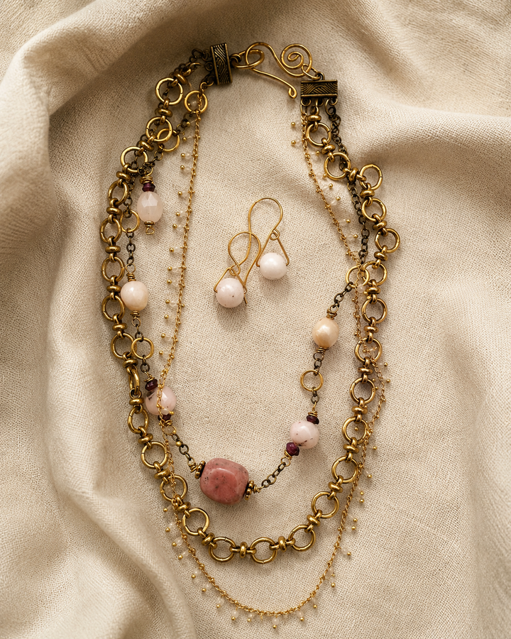 Soft Heart Armor Necklace & Earring Set Em'z Blendz Soap Co.