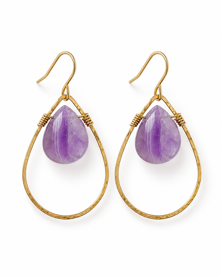 Radiant Teardrop Gemstone Earrings
