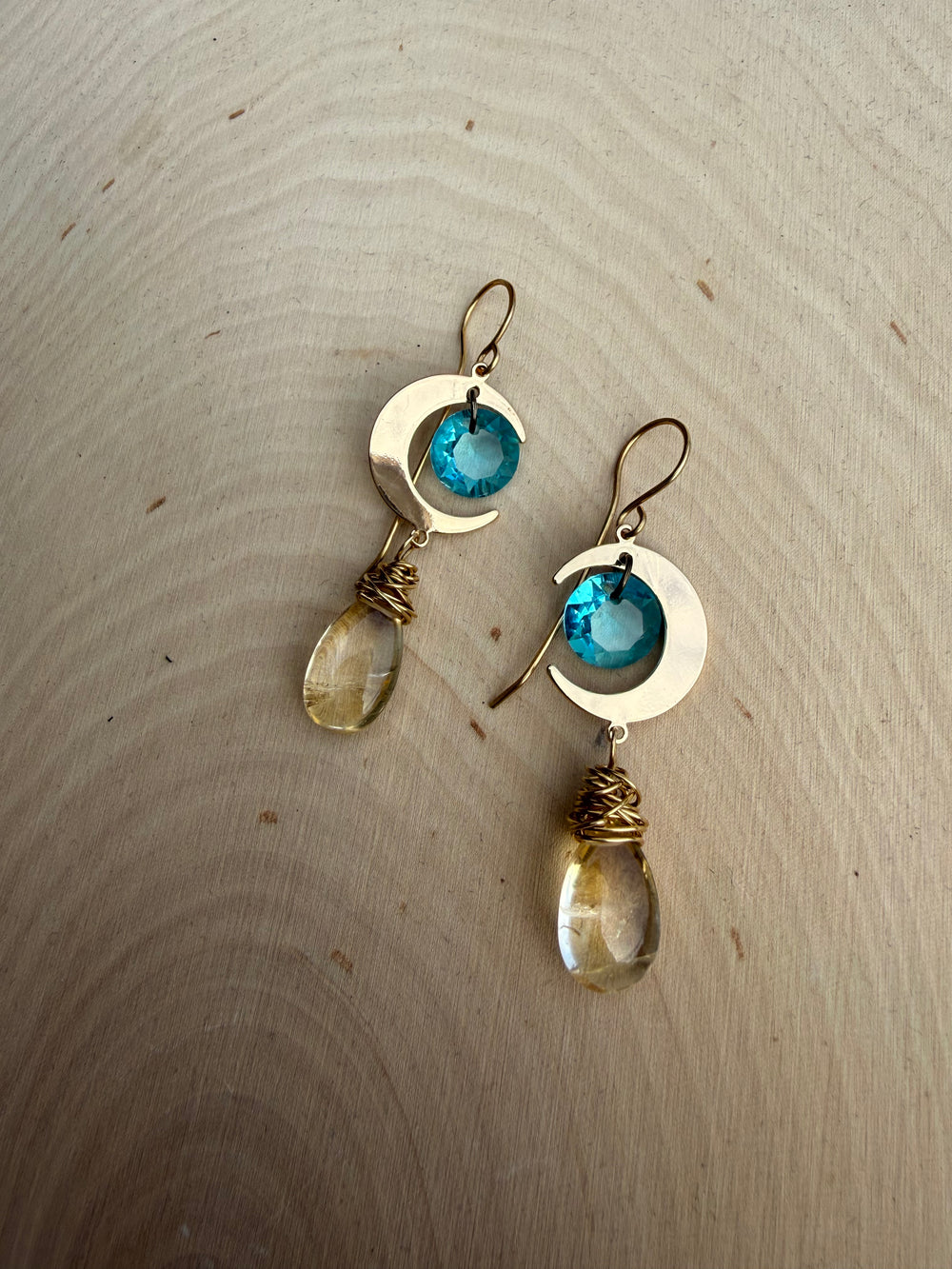 Mystic Moon Citrine Earrings Em'z Blendz Soap Co.