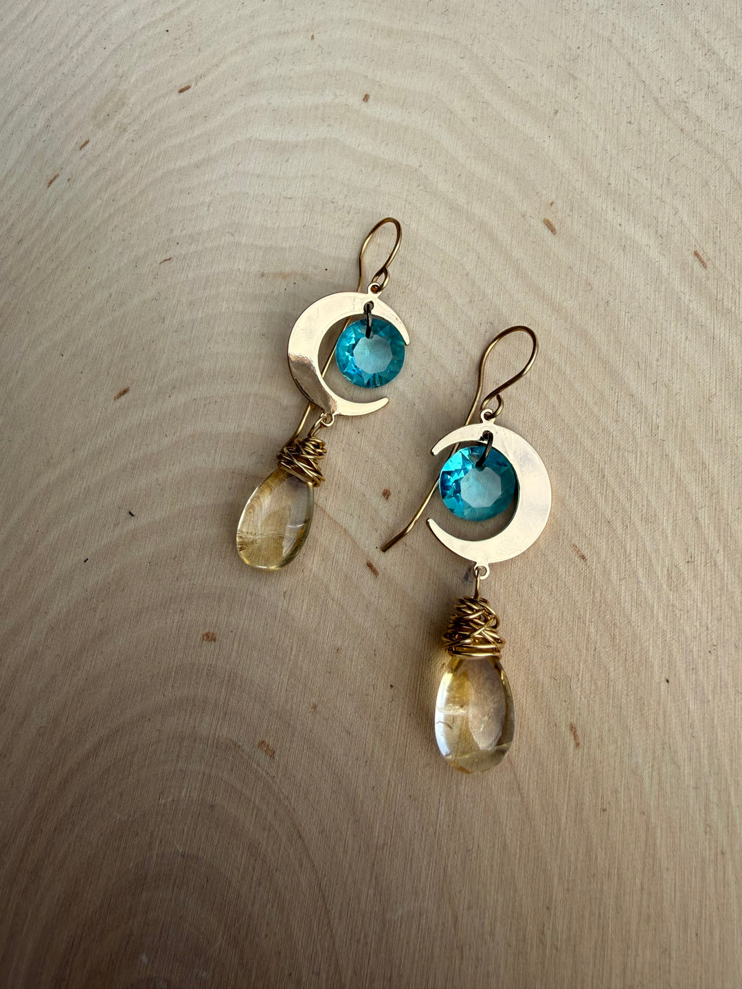 Mystic Moon Citrine Earrings Em'z Blendz Soap Co.