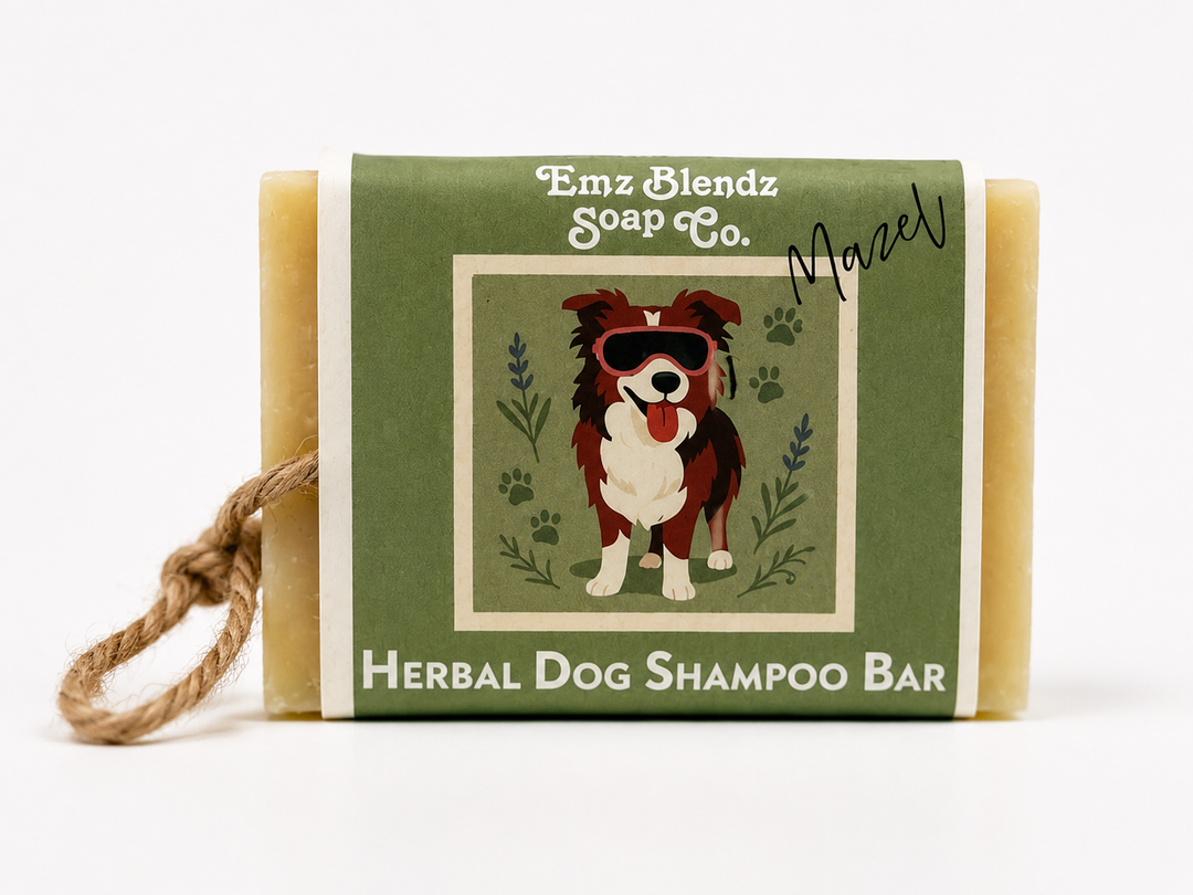 All Natural Dog Shampoo Bar with Wrist Loop Em'z Blendz Soap Co.