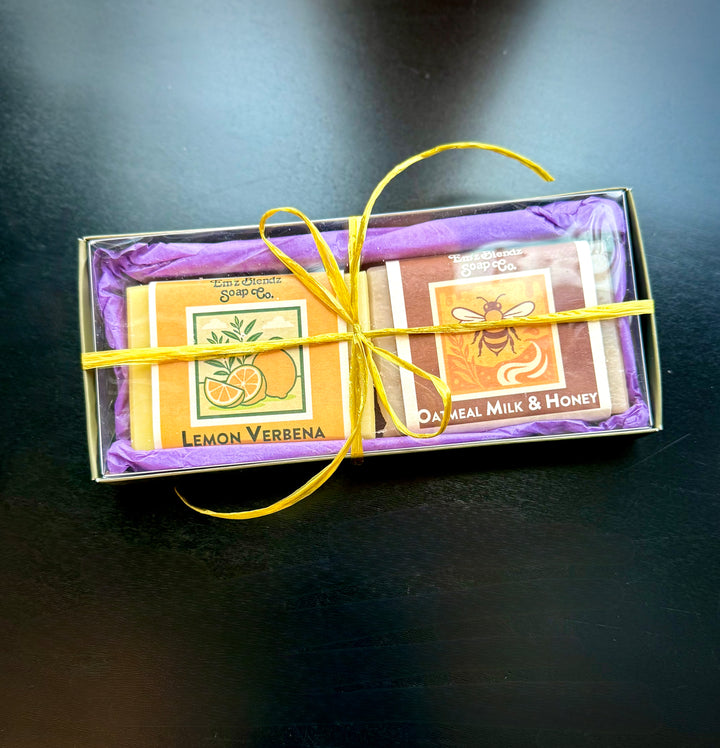 Double Bubble Soap Set - Gift Wrapped - Mt. Ashland & Lavender Em'z Blendz Soap Co.