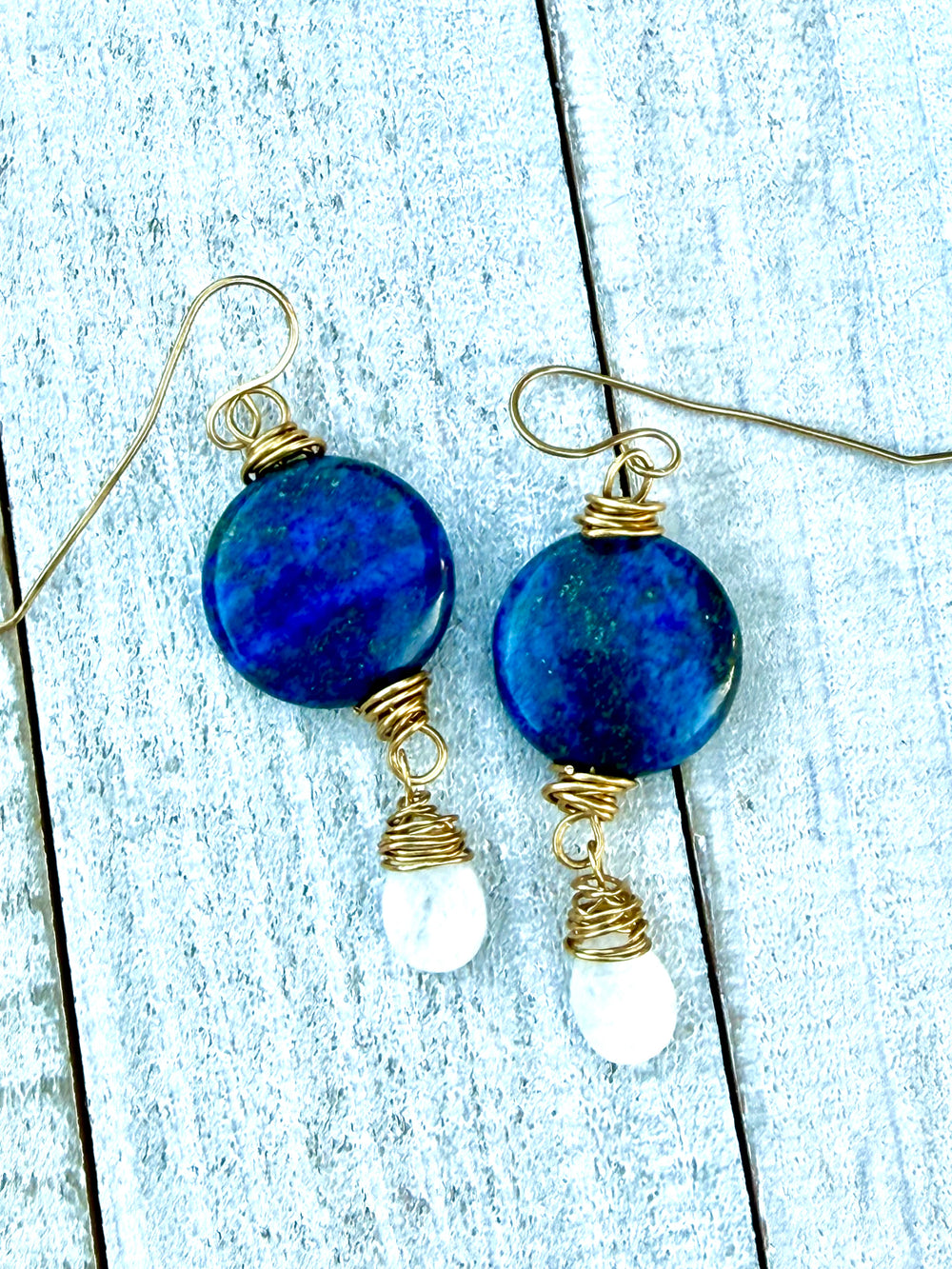Lapis Lazuli & Moonstone Wrapped in Brass Em'z Blendz Soap Co.