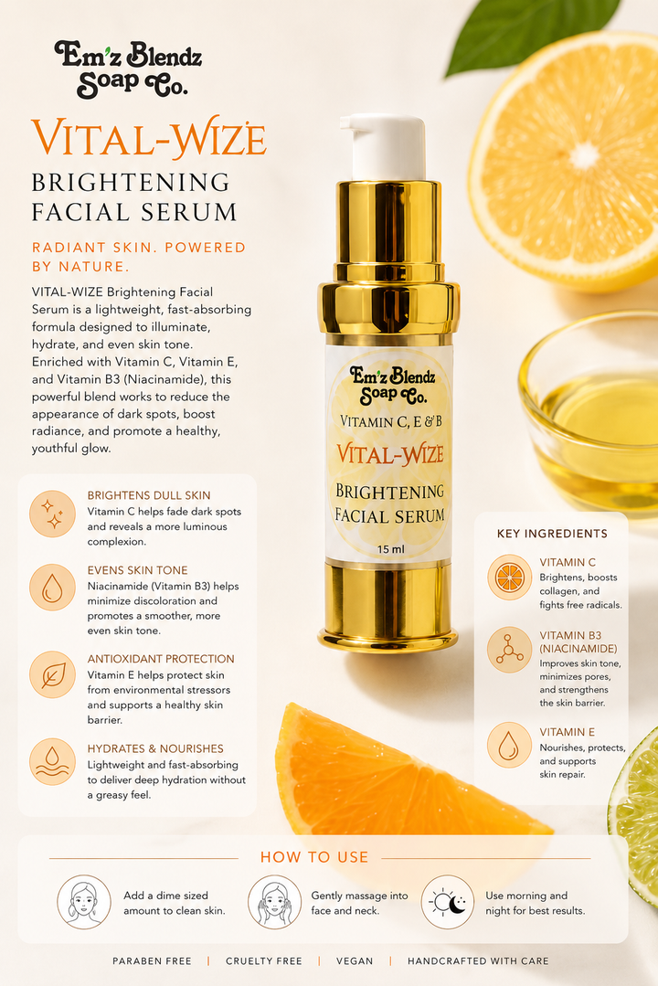 Vital-Wize Brightening Facial Serum Em'z Blendz Soap Co.
