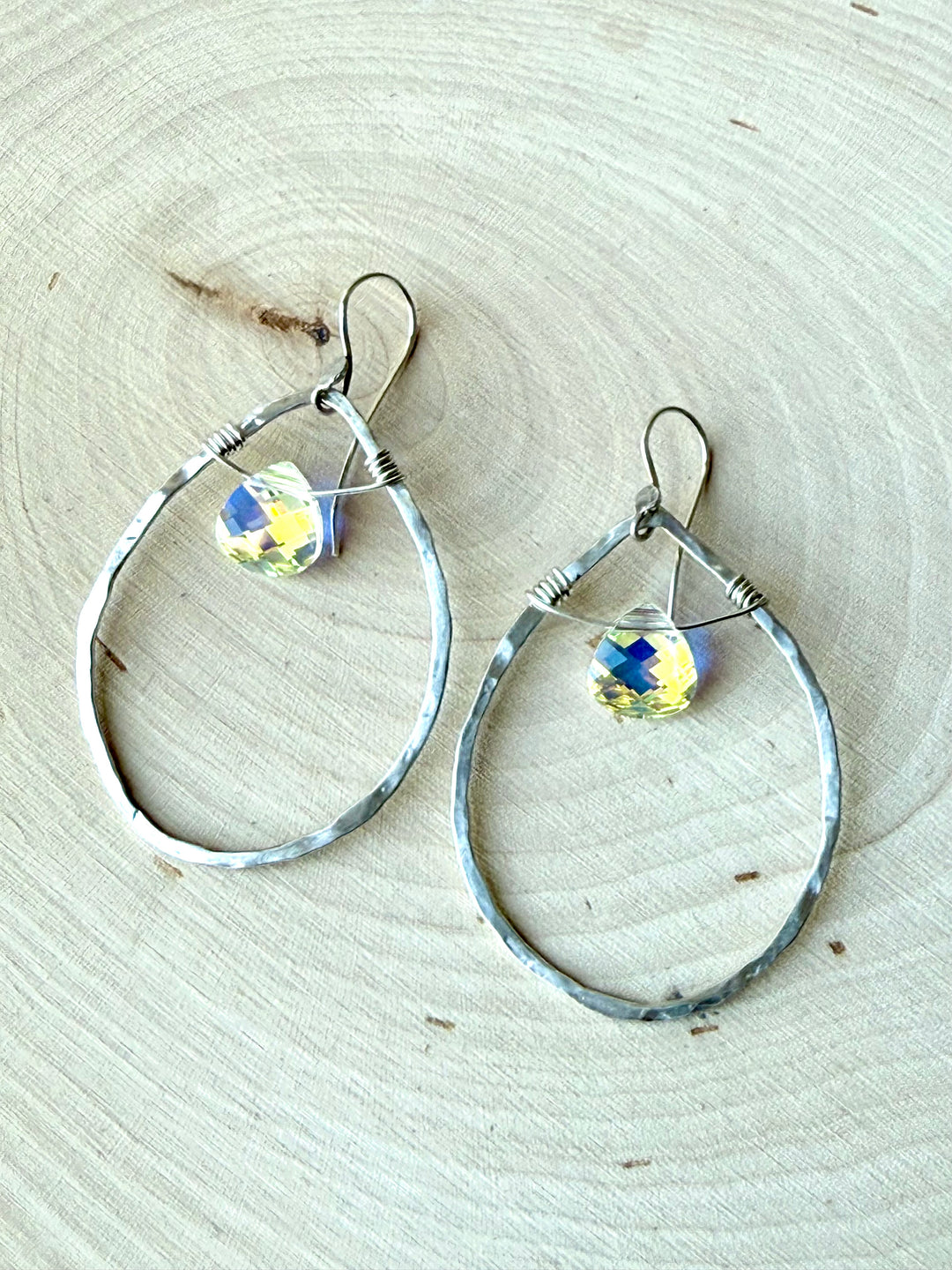 Heirloom Hoop Earrings | Handcrafted Sterling Silver & Vintage Crystals Em'z Blendz Soap Co.
