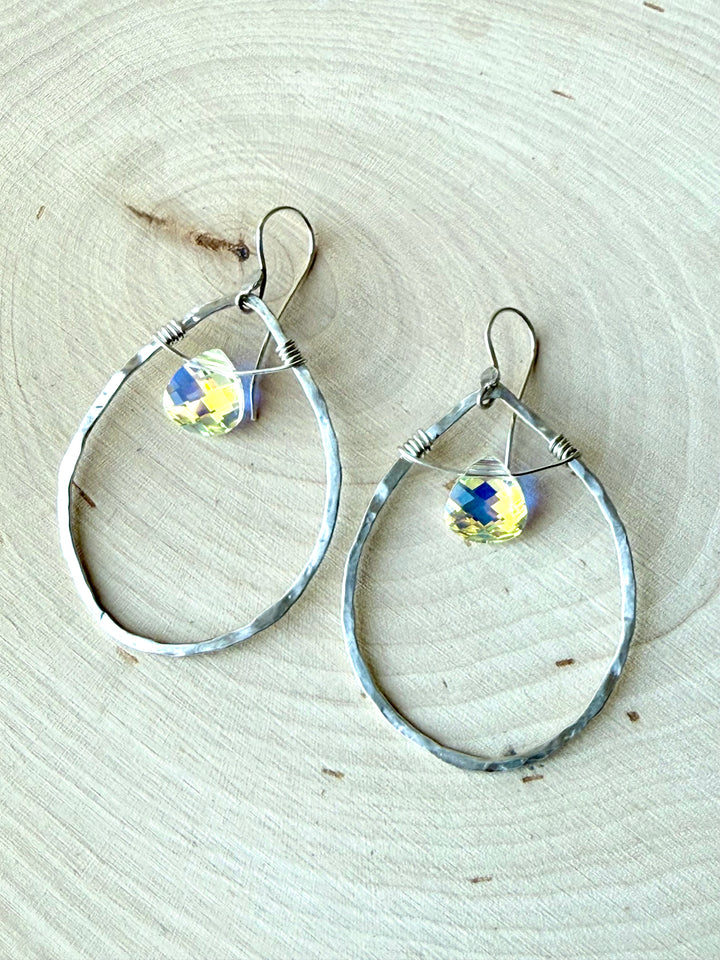 Heirloom Hoop Earrings | Handcrafted Sterling Silver & Vintage Crystals Em'z Blendz Soap Co.